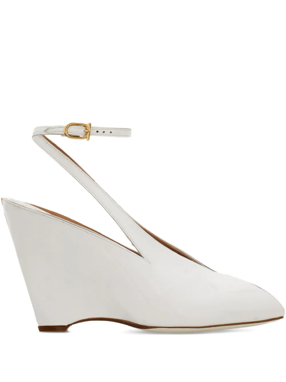 Ferragamo 90 mm pumps met open neus Wit