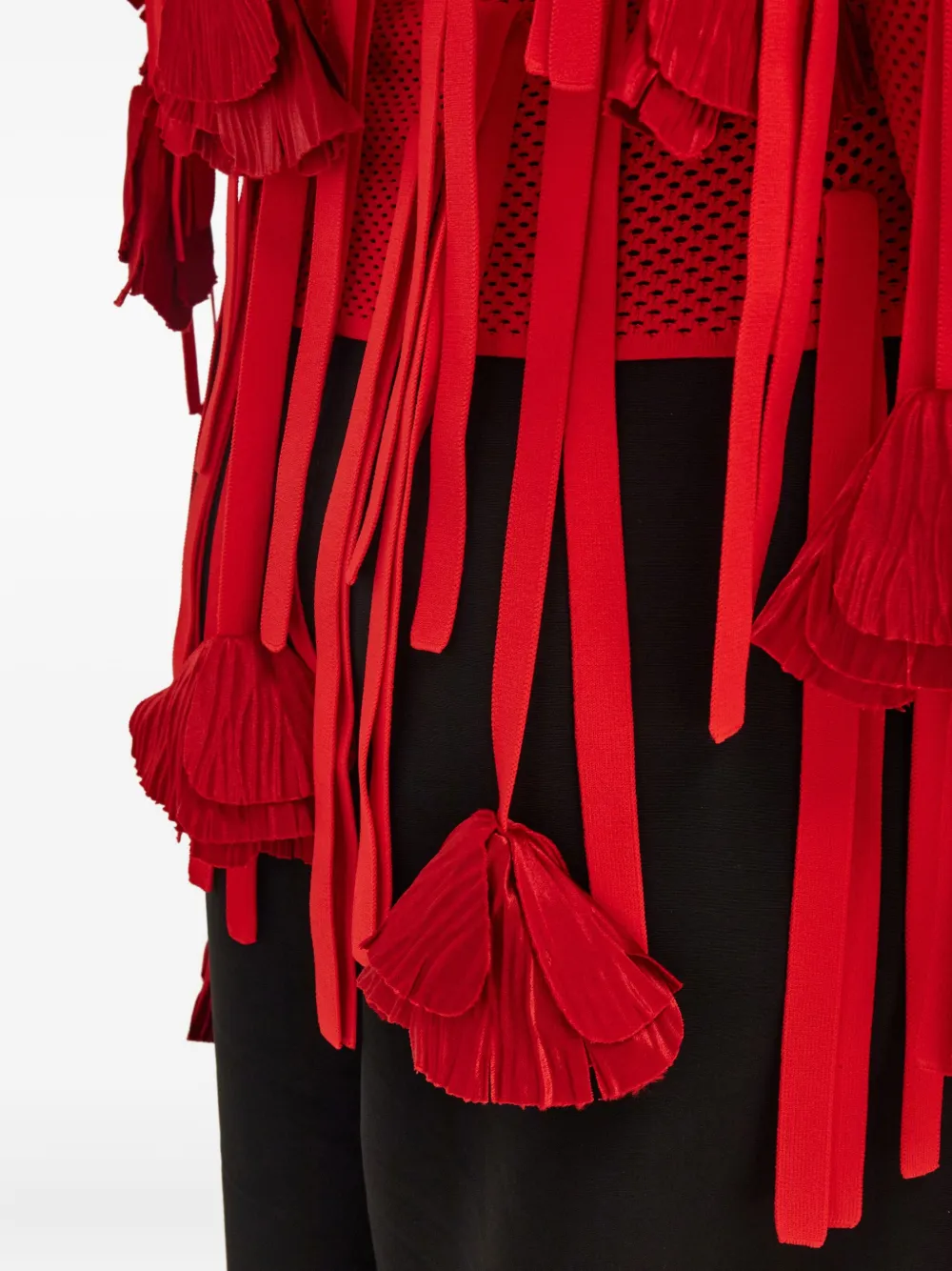 Ferragamo Flower-detailed Mesh Sweatshirt In Red