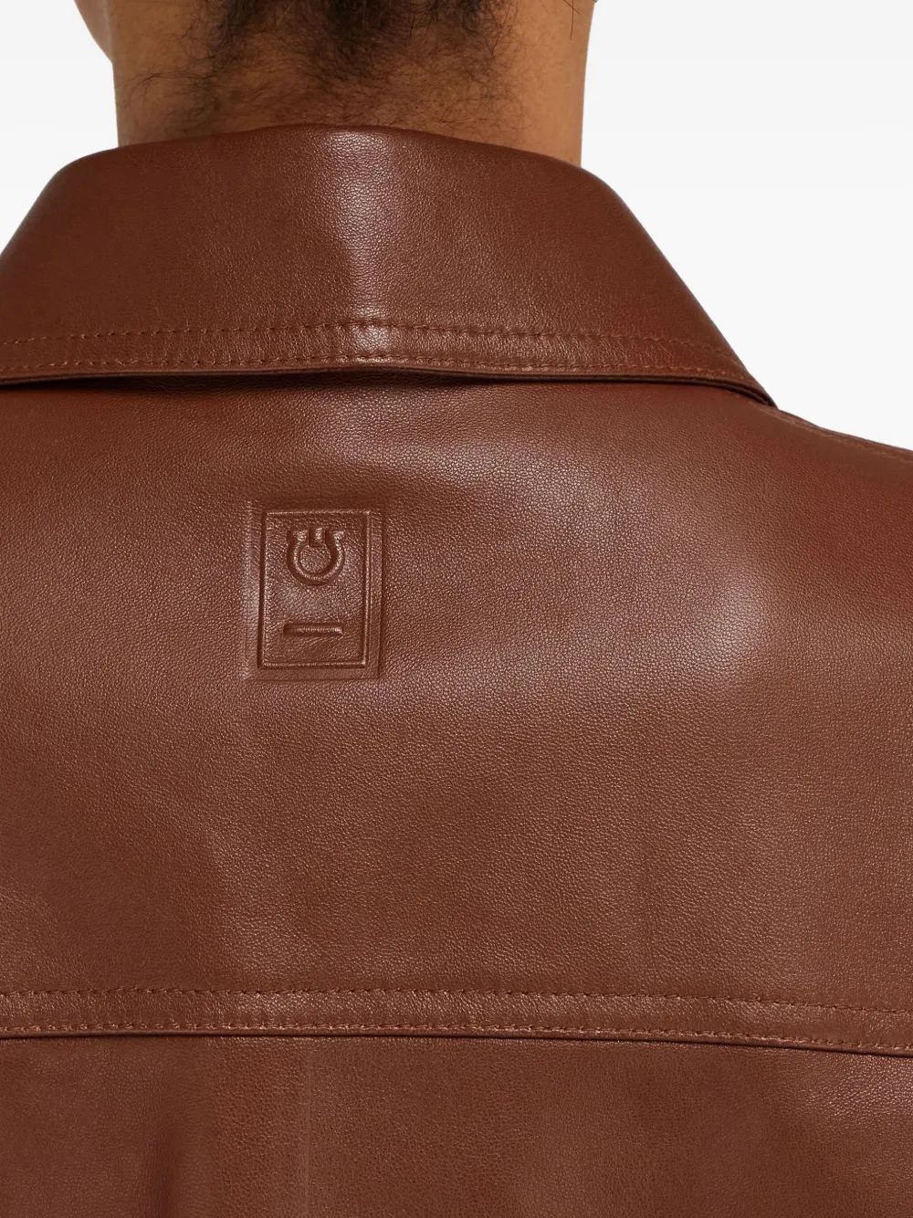 Ferragamo Nappa blouse met korte mouwen Bruin