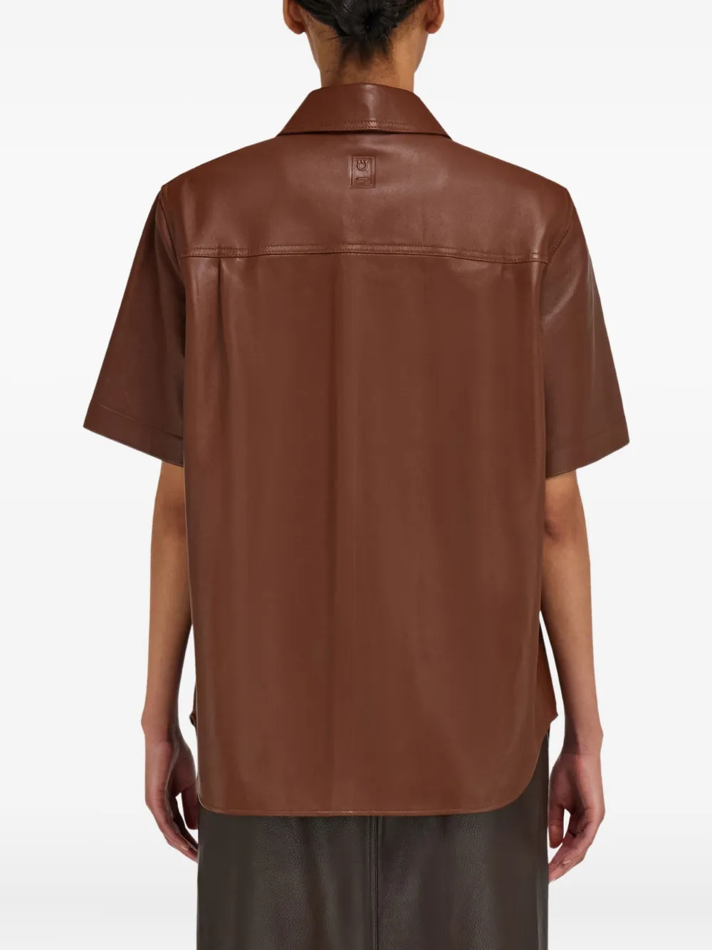Ferragamo Nappa blouse met korte mouwen Bruin