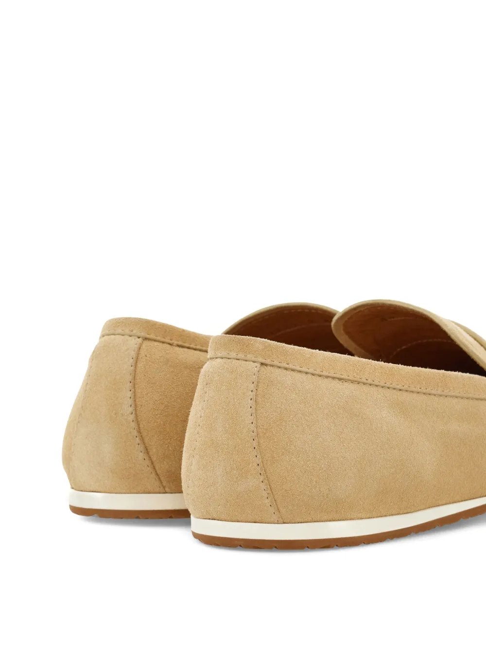 Ferragamo Hug suède loafers met gesp Beige