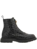 Ferragamo crocodile-effect boots - Black