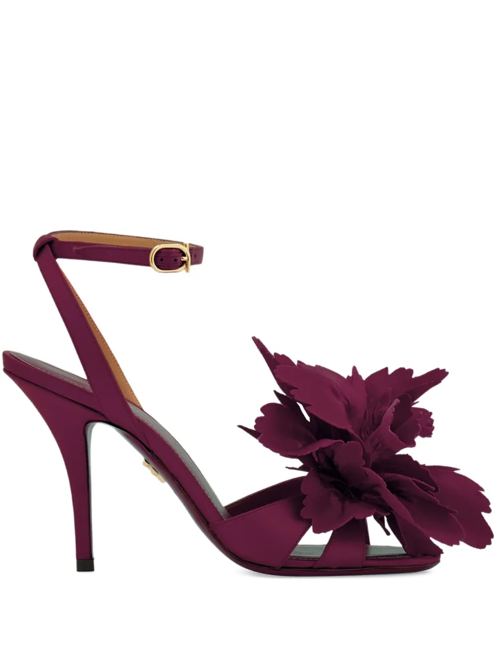 Ferragamo flower-embellished heeled sandals Purple