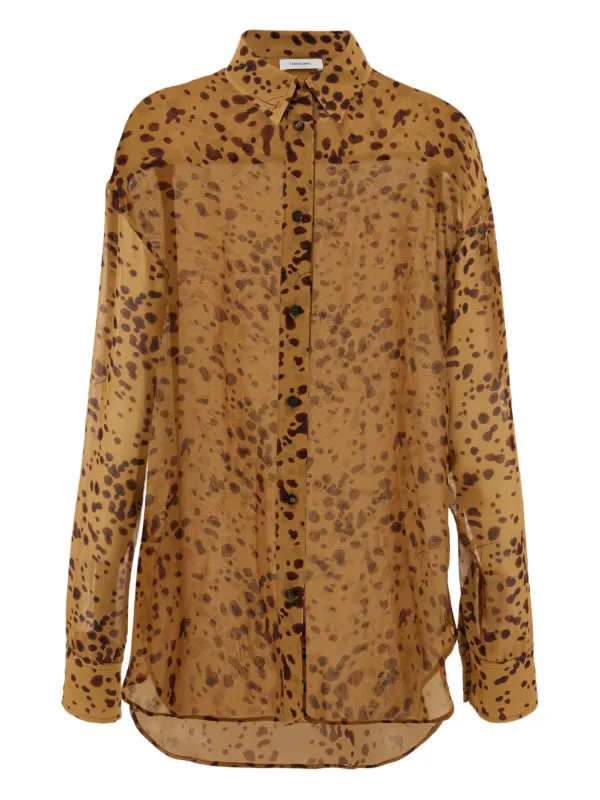 Ferragamo Georgette Shirt in Brown