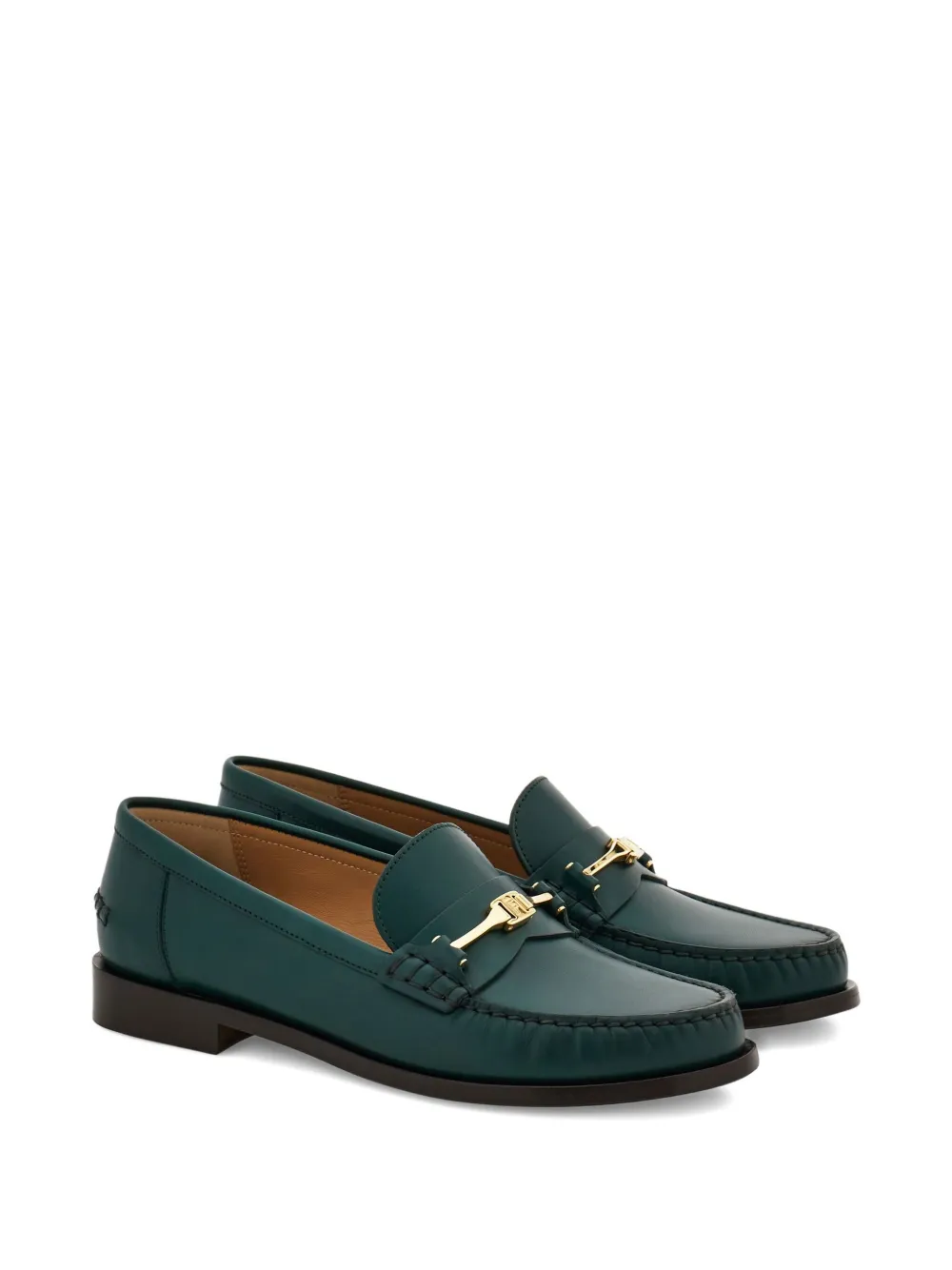 Ferragamo Leren loafers Groen