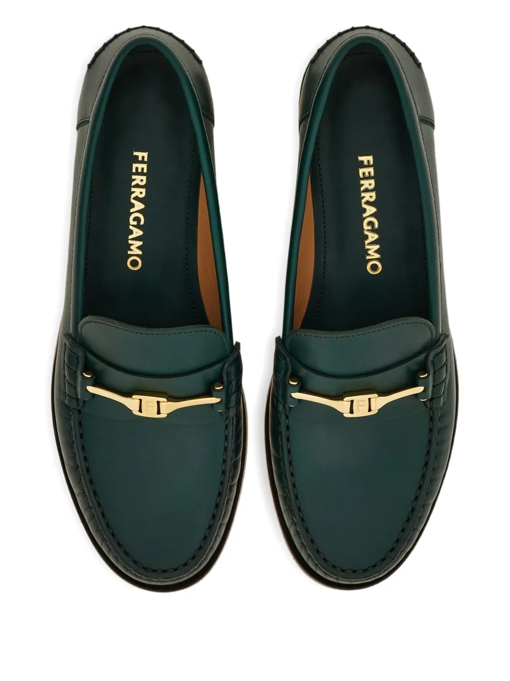 Ferragamo Leren loafers Groen