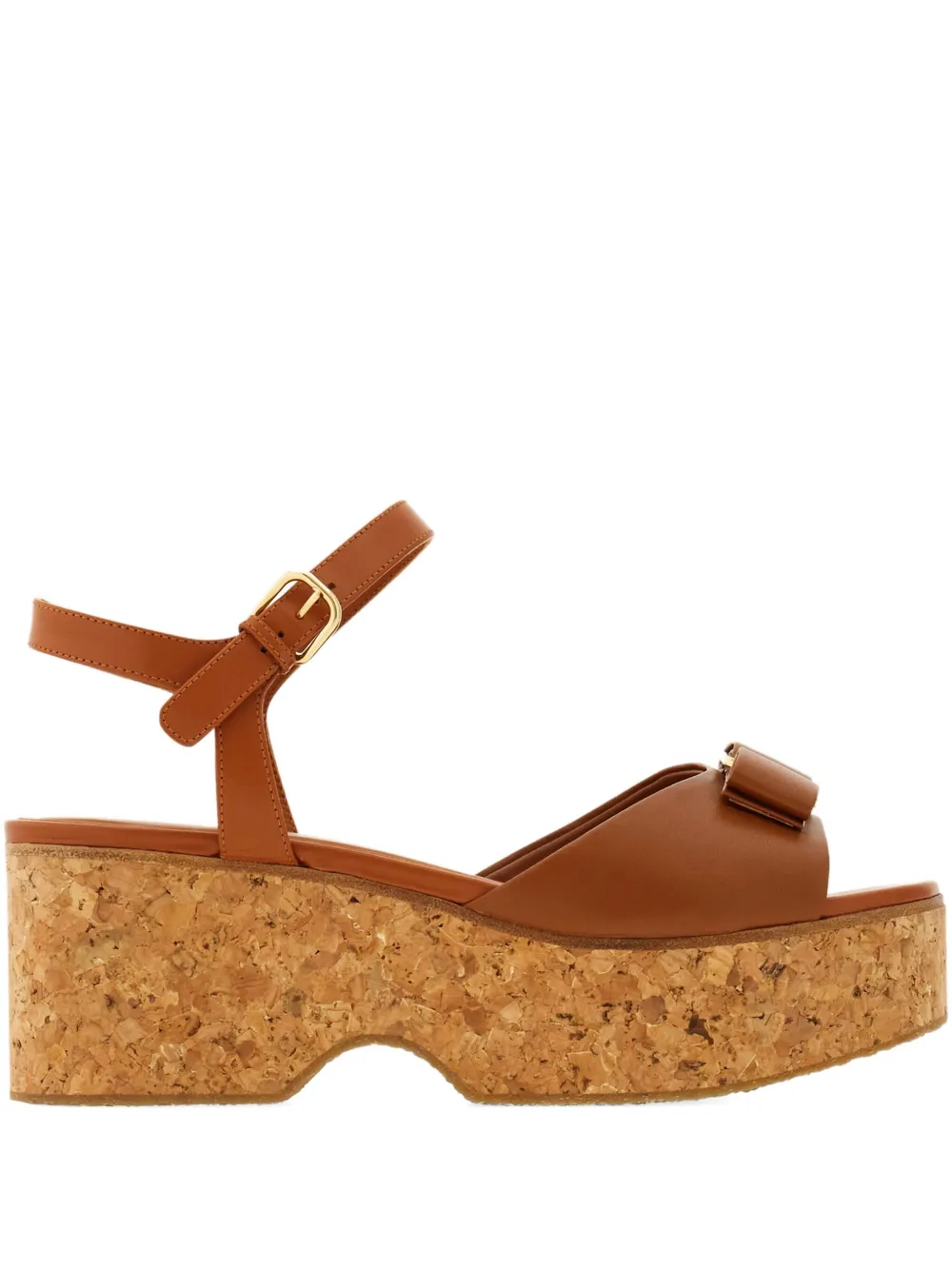 Ferragamo 70mm bow-detail platform sandals - ブラウン Ferragamo 70mm bow-detail platform sandals - ブラウン