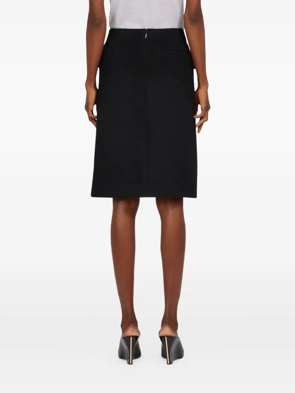 Ferragamo Midi-rok met dubbele split Zwart