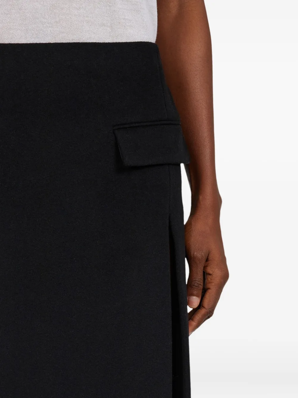 Ferragamo Midi-rok met dubbele split Zwart