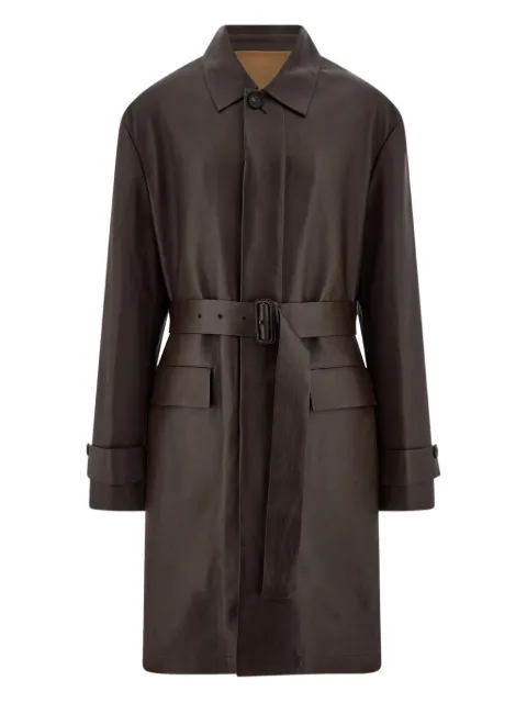 Ferragamo belted deerskin duster coat