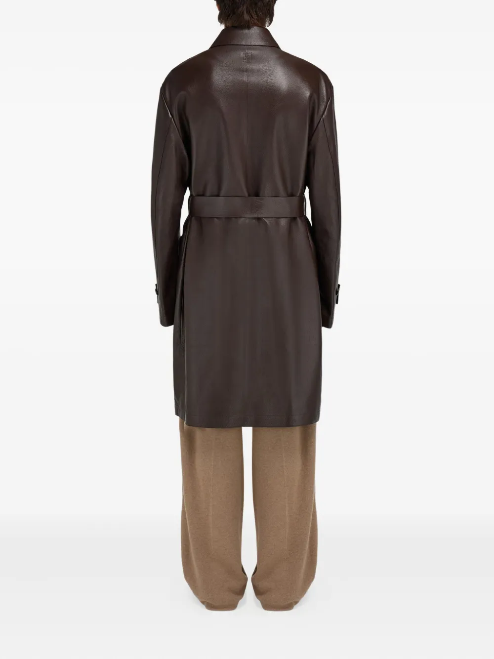 Ferragamo Jas van hertenleer met ceintuur Bruin