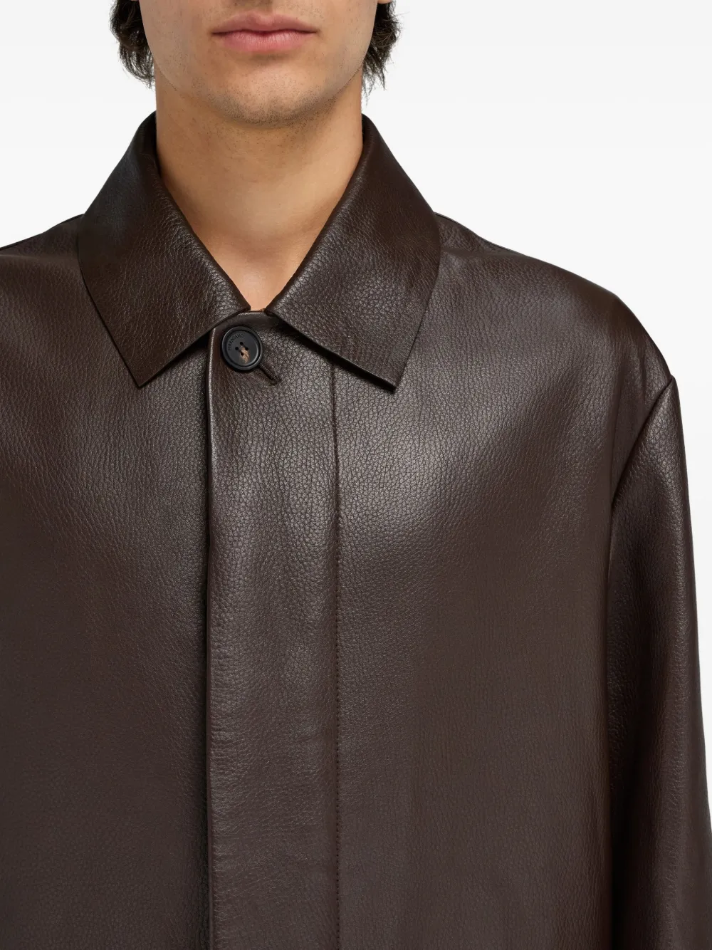 Ferragamo Jas van hertenleer met ceintuur Bruin