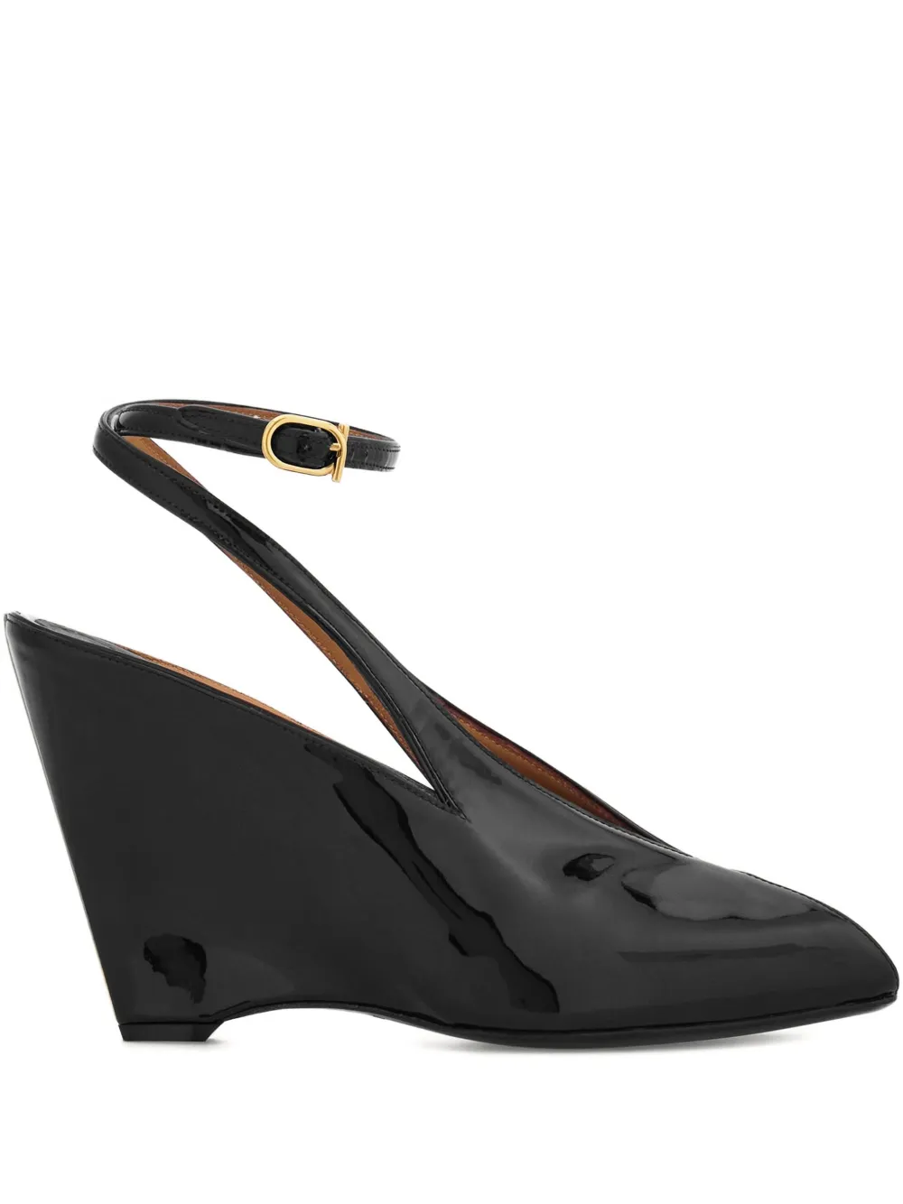 Ferragamo 90 mm pumps met open neus en enkelbandje Zwart
