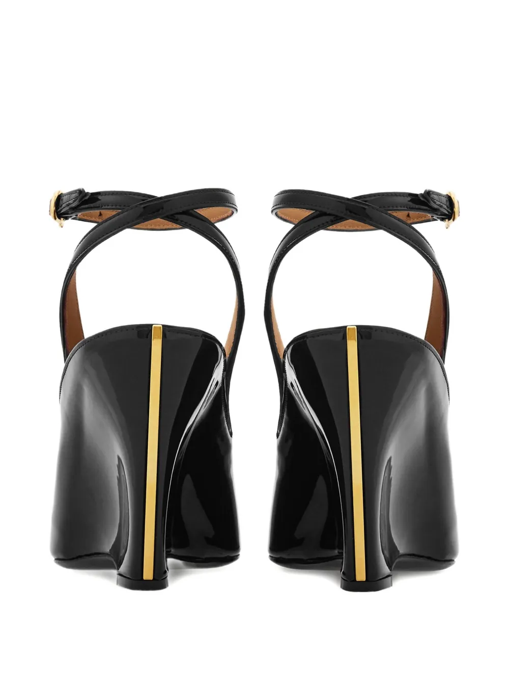 Ferragamo 90mm peep-toe ankle-strap wedge pumps Black