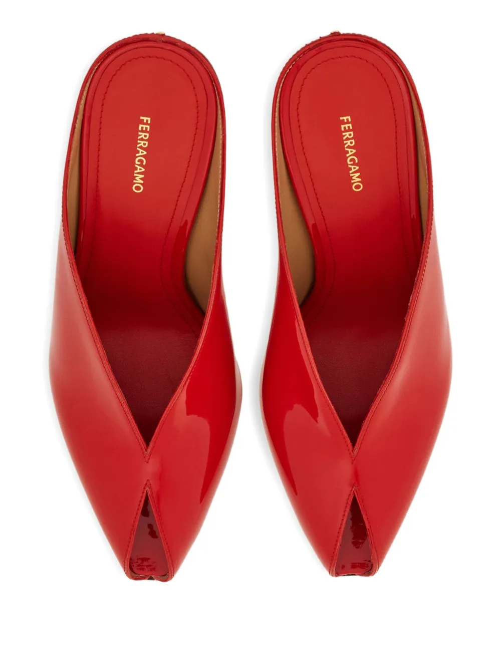 Ferragamo 90mm peep-toe mules Red