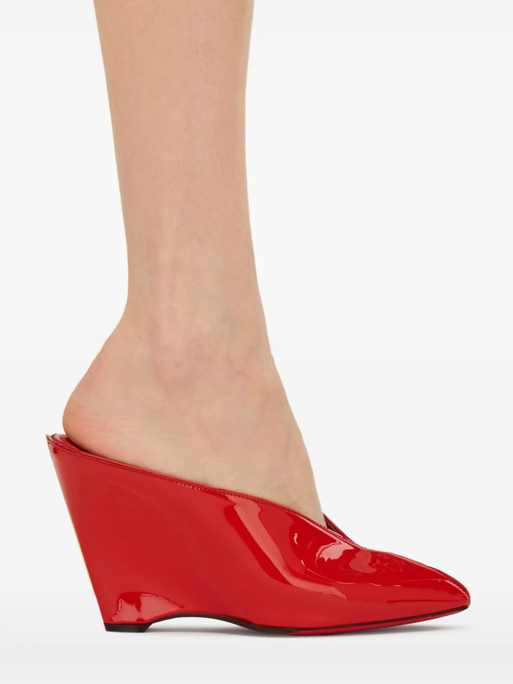 Ferragamo 90mm peep-toe mules Red