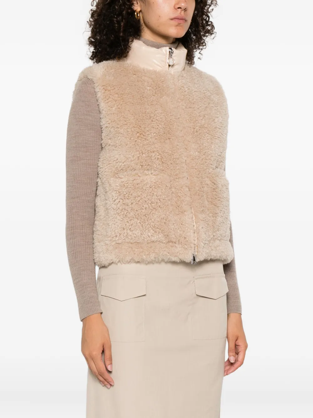 Moncler Gewatteerde lammy top Beige