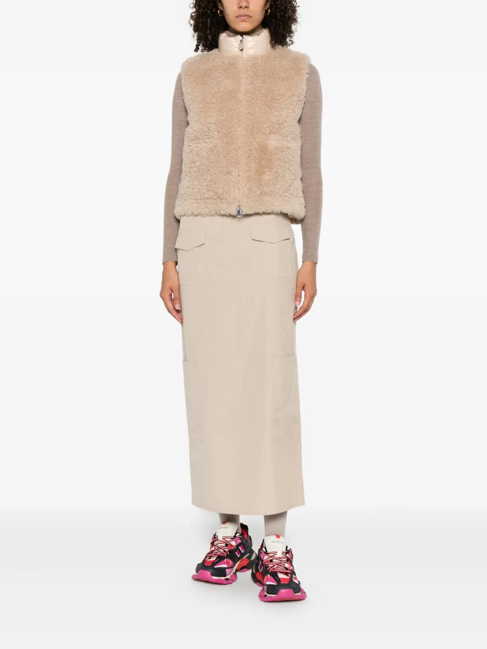 Moncler Gewatteerde lammy top Beige