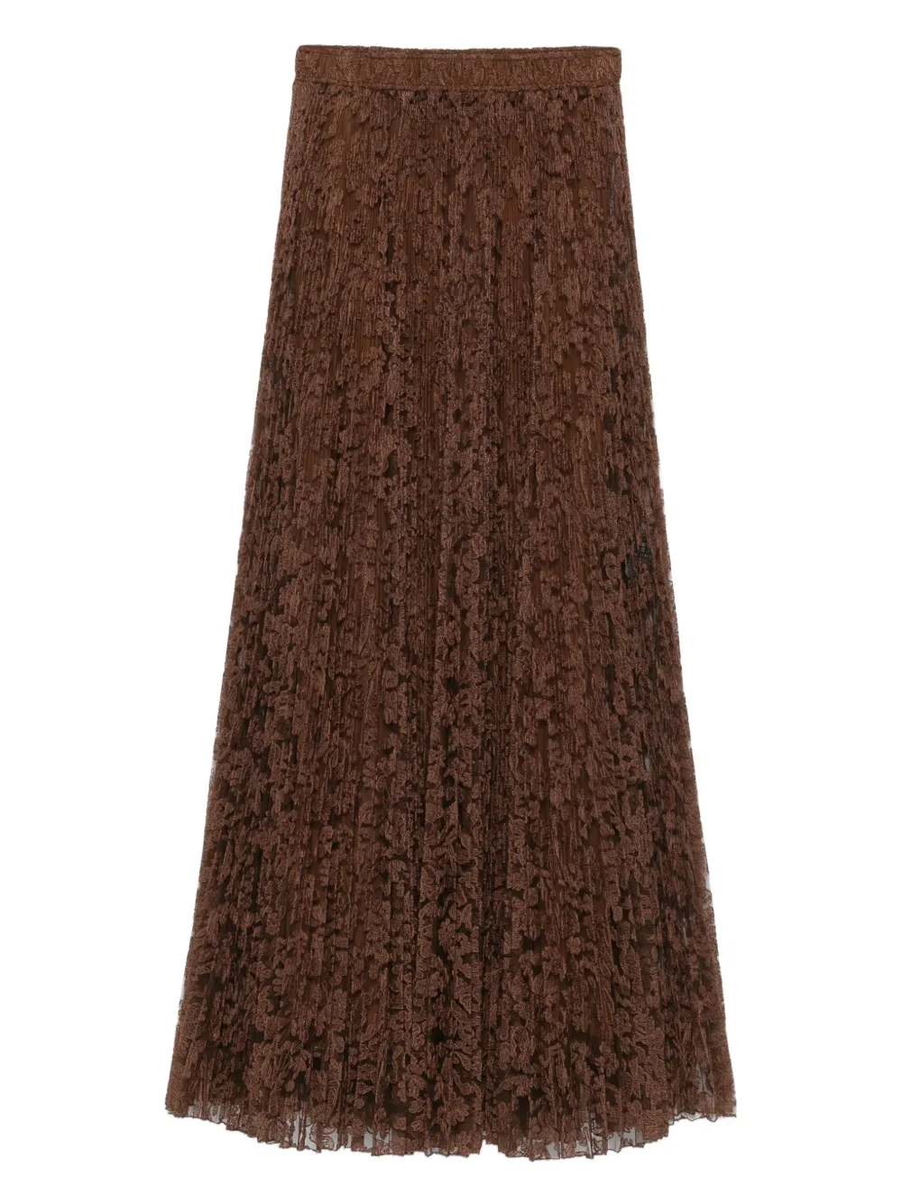 Ermanno Scervino Plooirok van kant Bruin