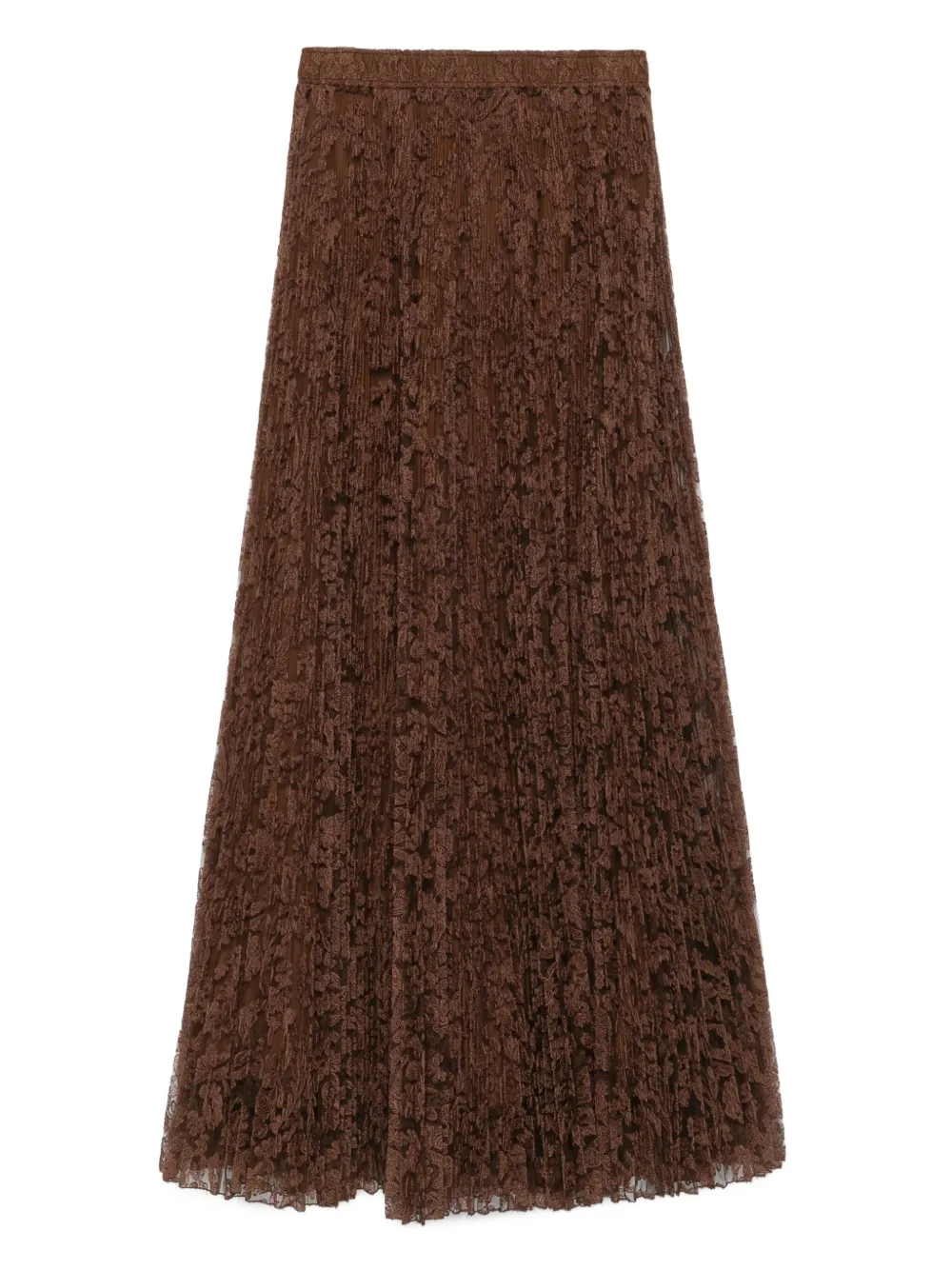 Ermanno Scervino Plooirok van kant Bruin