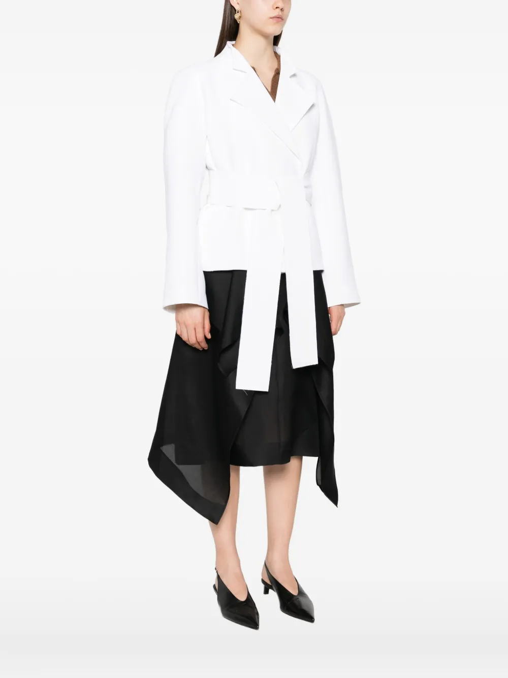 KHAITE Edith blazer met ceintuur Beige
