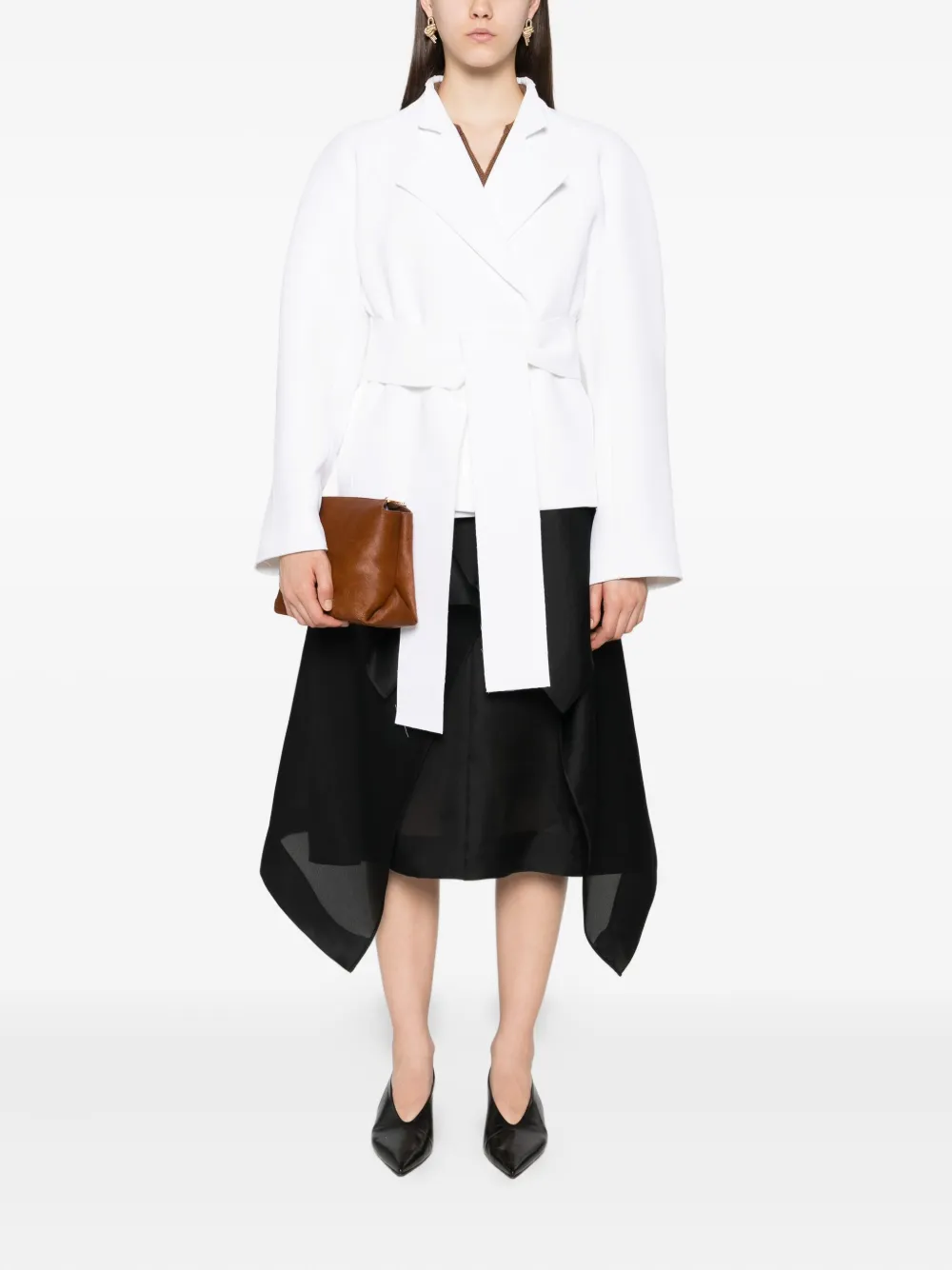 KHAITE Edith blazer met ceintuur Beige