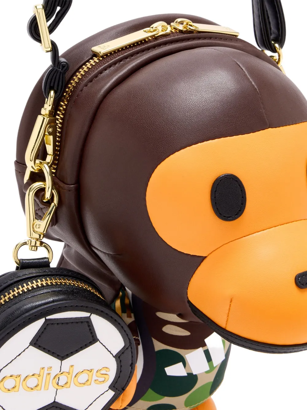 Adidas Originals Bape Milo Leather Shoulder Bag In Brown