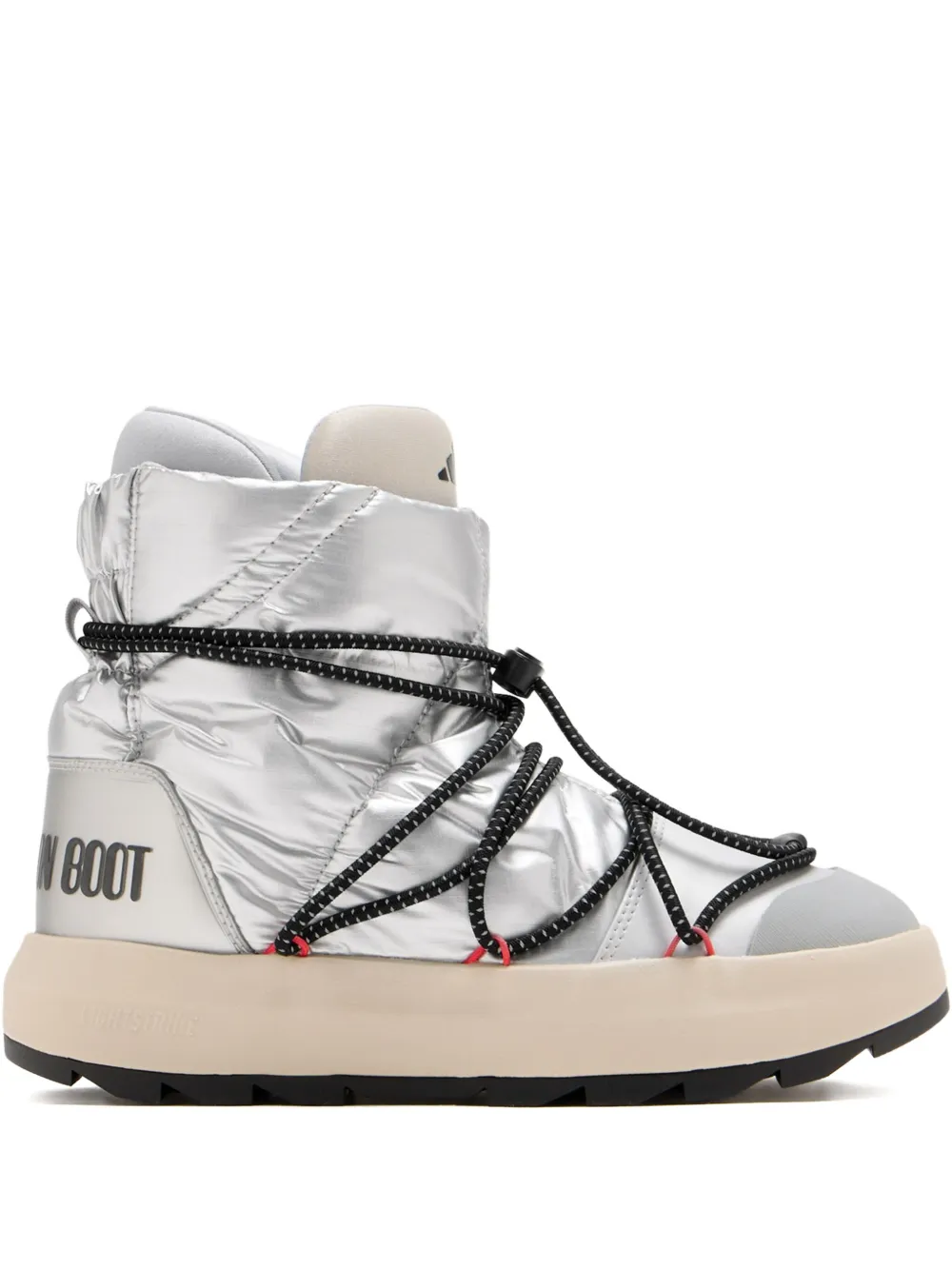 Adidas Originals Quilted Lace-up Boots In Silver