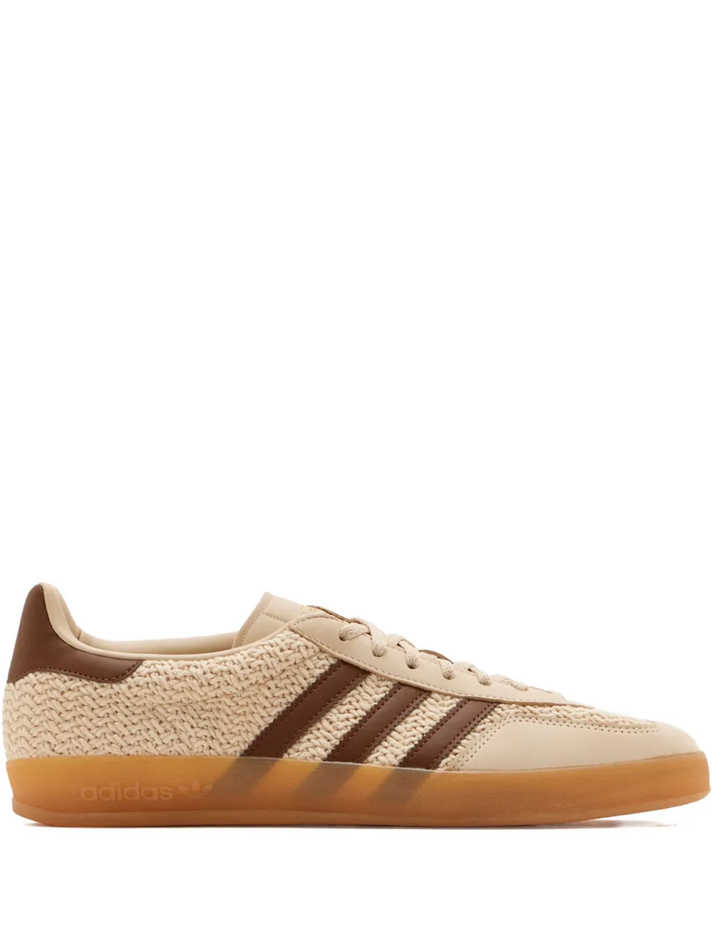 Adidas Originals Three-stripes Woven Low-top Sneakers In Brown