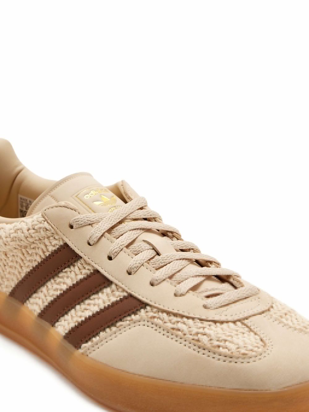 adidas three-stripes woven low-top sneakers Brown