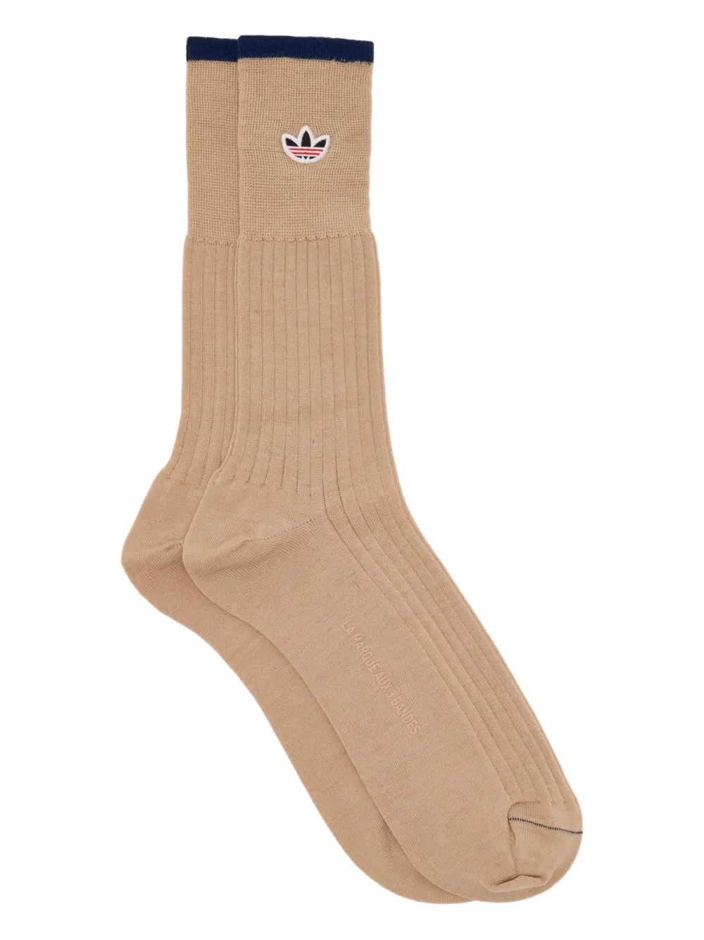 adidas logo ribbed socks - Nude
