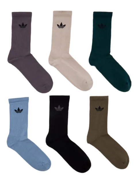 adidas trefoil-logo ribbed socks (pack of six)