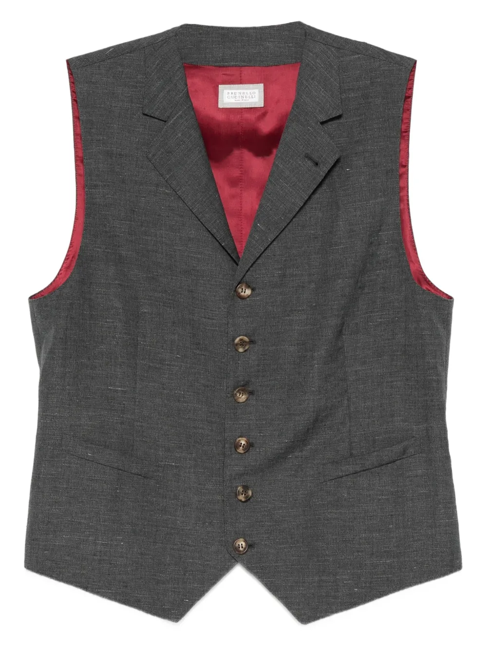 Brunello Cucinelli button-fastening waistcoat Grijs