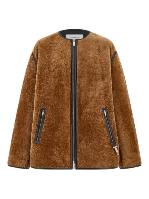 Ferragamo shearling leather-trimmed jacket