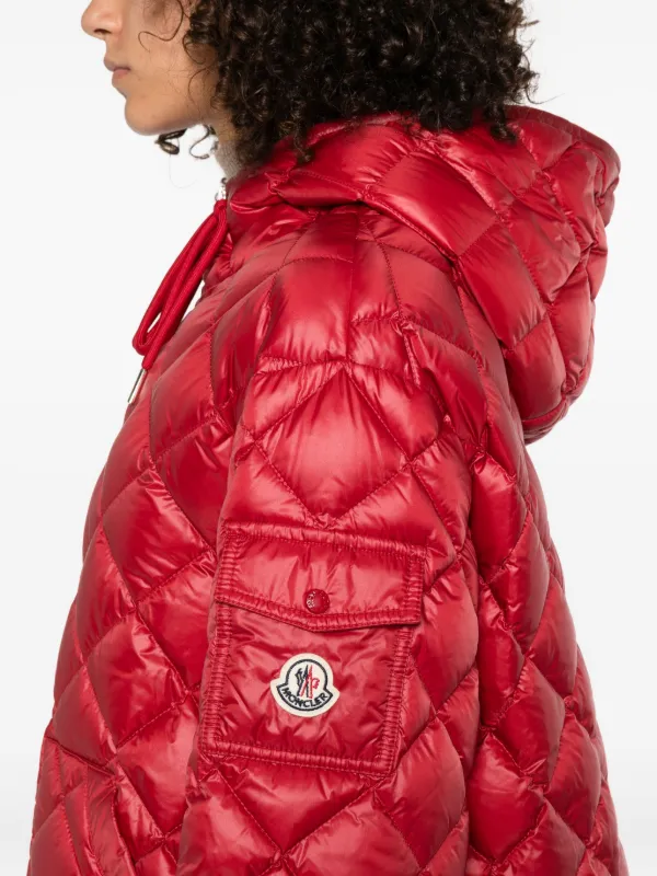 MONCLER 赤いダウンジャケット フリル付き Moncler Enfant Padded Puffer Jacket | Red | FARFETCH