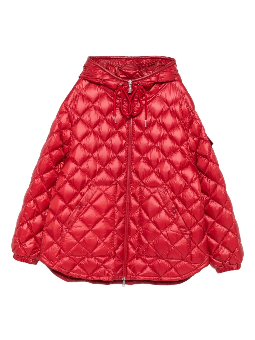 Moncler Quilted Hooded Puffer Jacket In Red