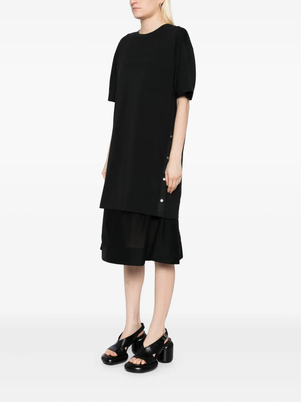 3.1 Phillip Lim Crew Necck Short-sleevees Dress In Black