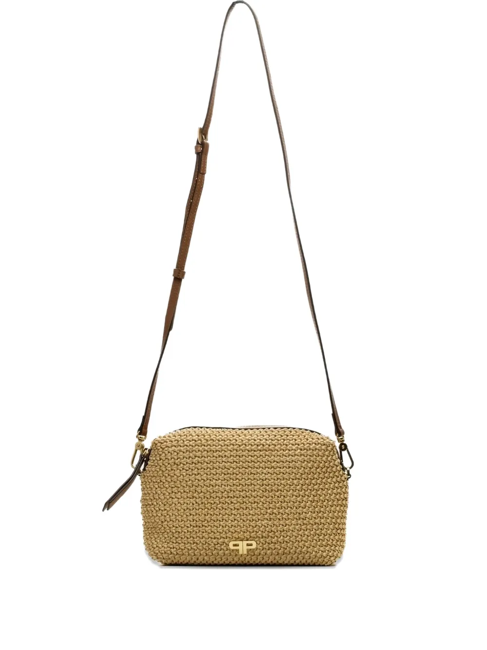 Poche Paris Woven Cross Body Bag In Yellow