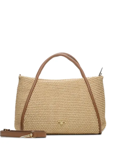Poche Paris woven leather-trim tote bag