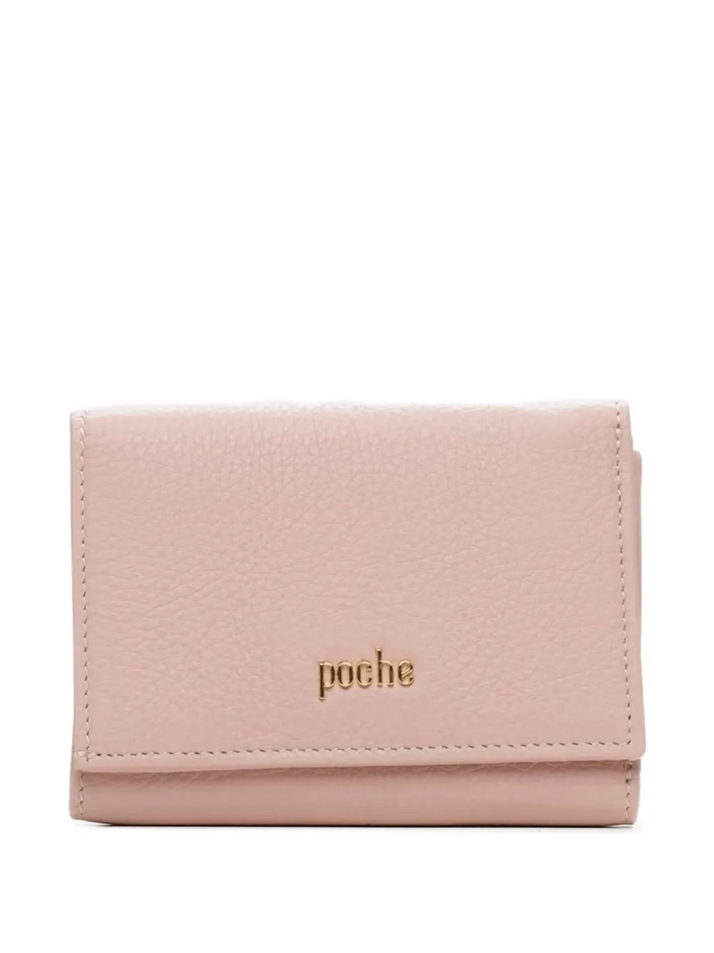 Poche Paris Leather Trifold Wallet In Pink