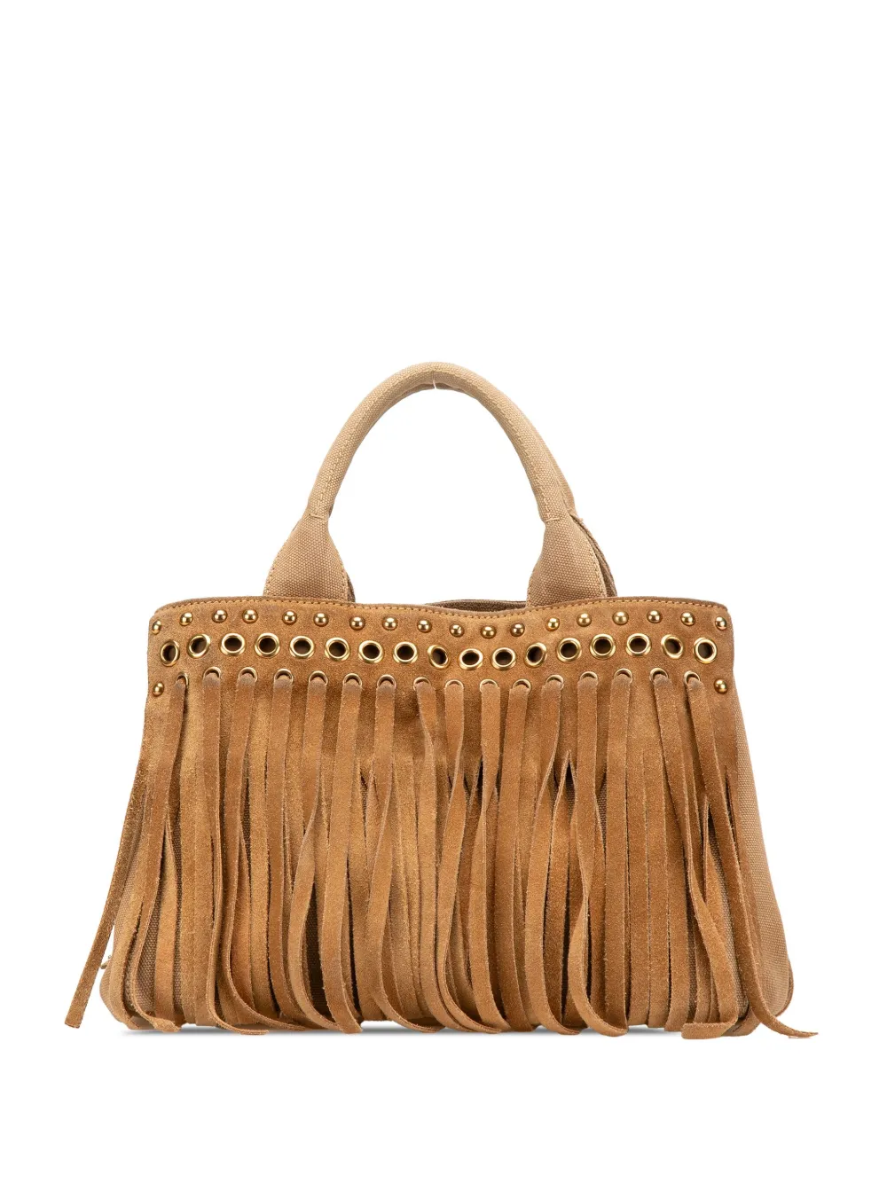 Prada Pre-Owned 2010-2025 Canvas and Suede Fringed Canapa handbag | Brown | Image 1