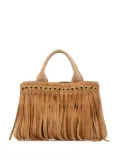 Prada Pre-Owned 2010-2025 Canvas and Suede Fringed Canapa handbag - Brown
