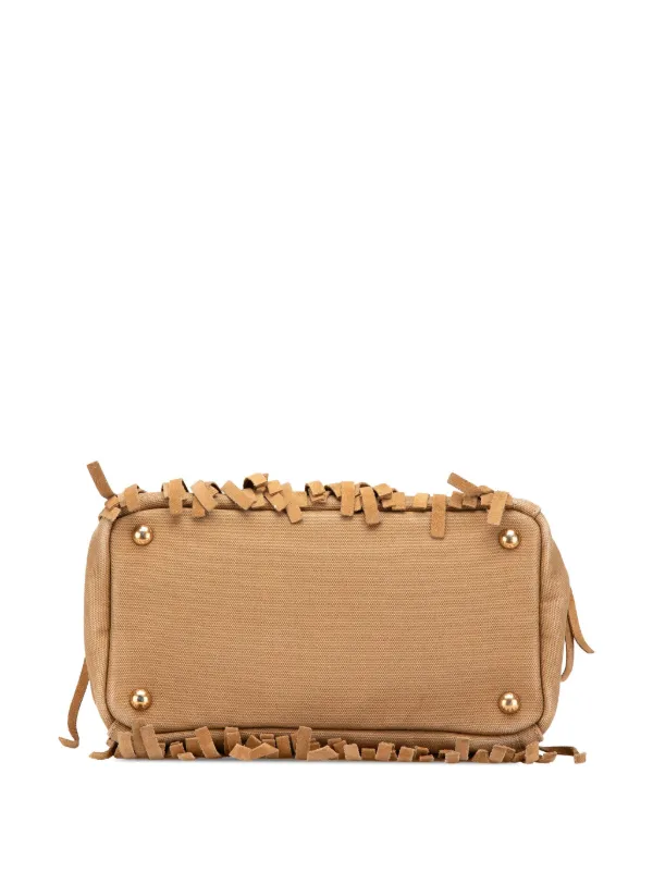 Prada Pre-Owned 2010-2025 Canvas And Suede Fringed Canapa