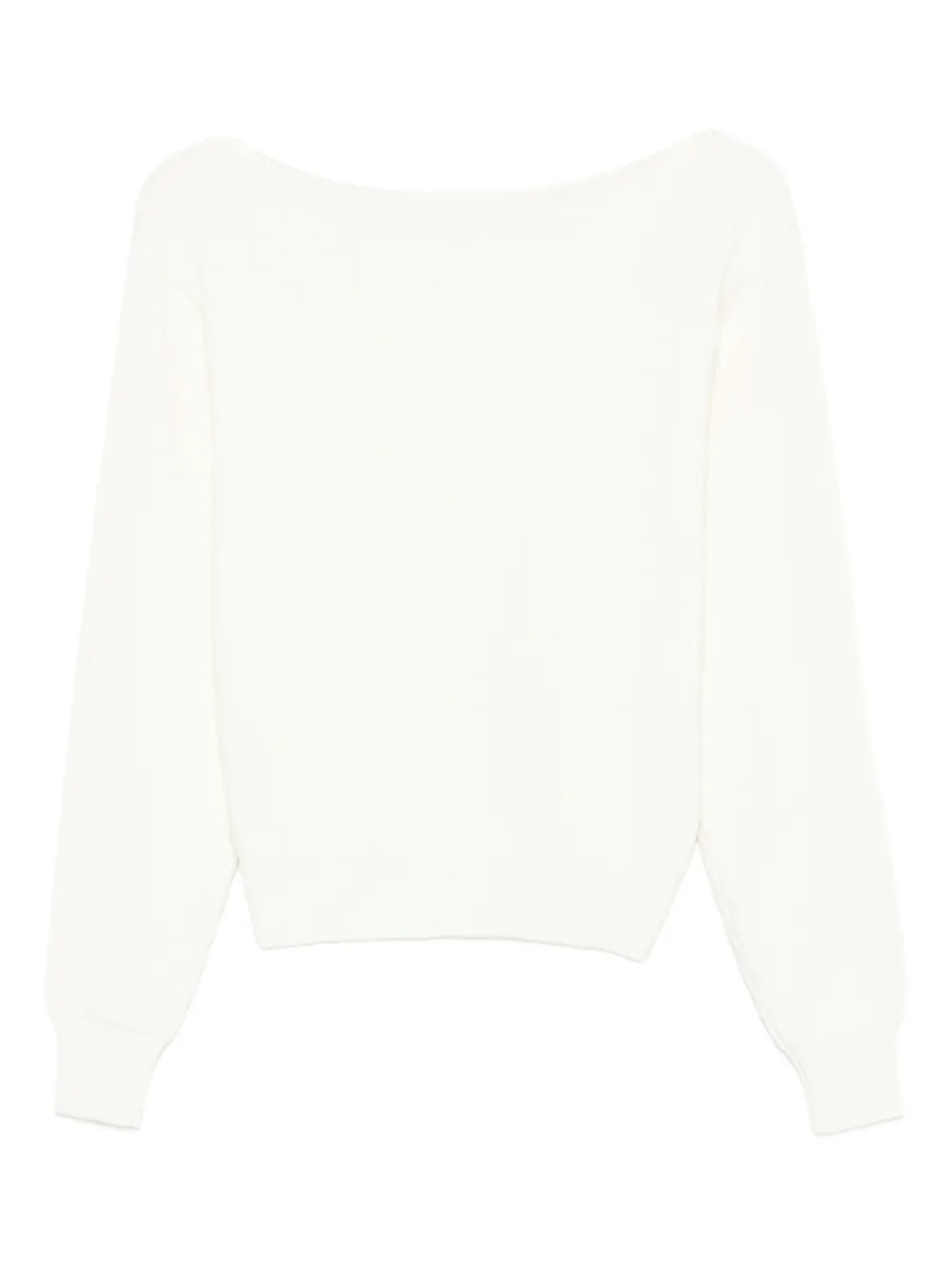 Victoria Beckham boat-neck ribbed sweater Beige