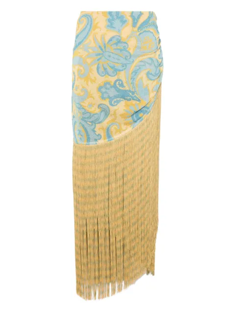 ETRO Fransenrock mit Paisley-Print