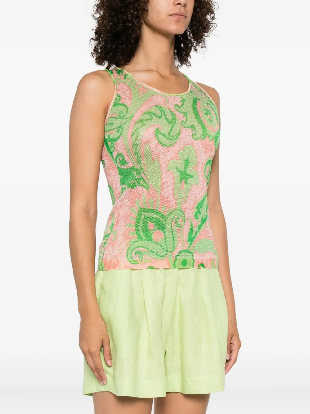 ETRO Mouwloze top met paisley-print Groen