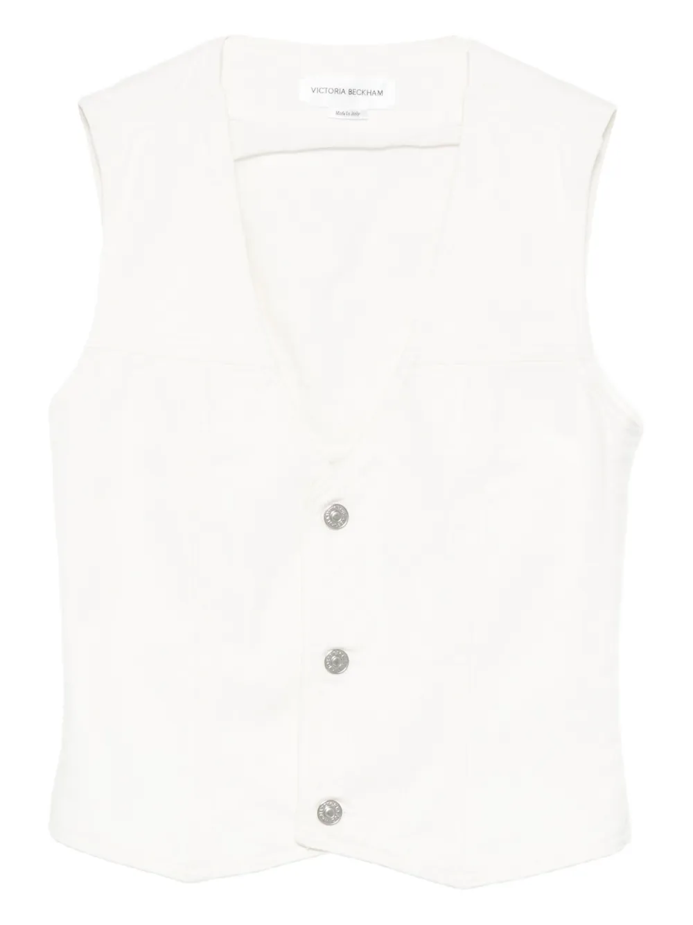 Victoria Beckham Mouwloze top met knoopsluiting Wit