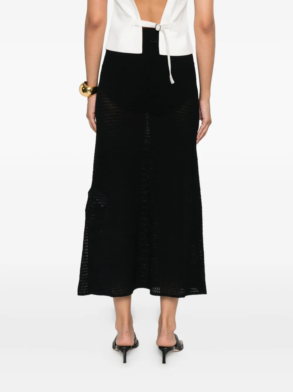 Victoria Beckham A-line skirt Zwart