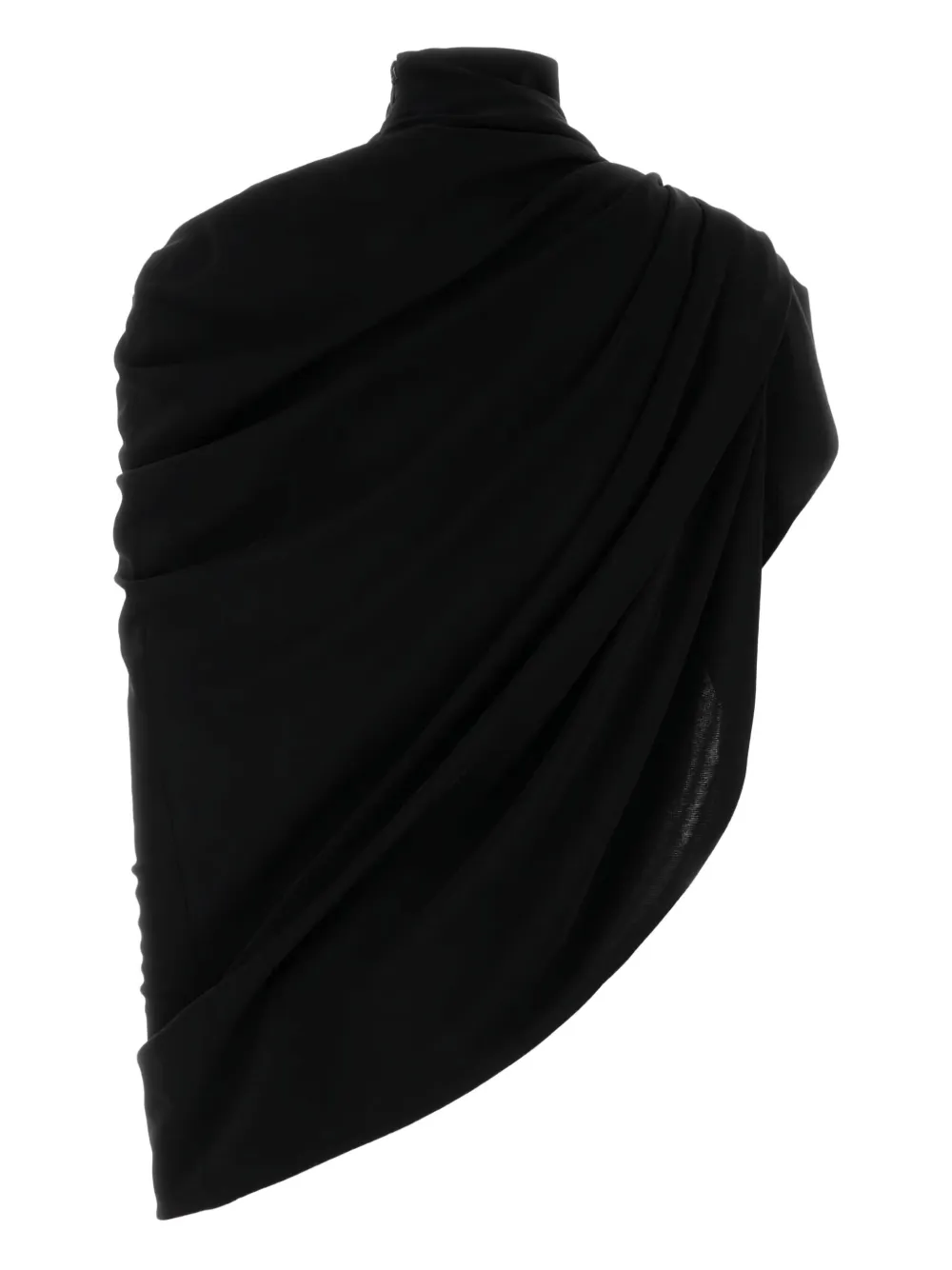 Jean Paul Gaultier Gedrapeerde cape met hoge hals Zwart