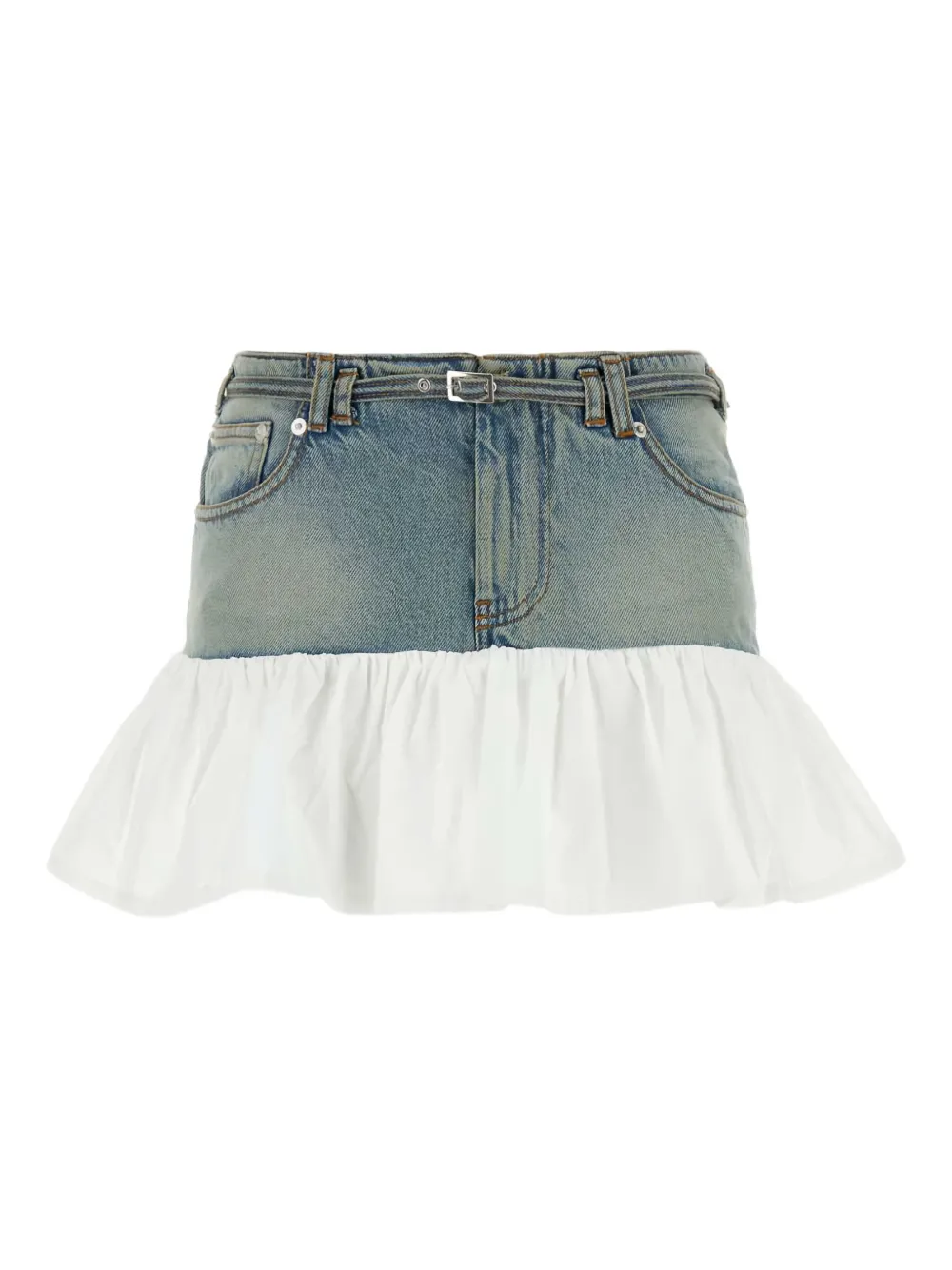 Gimaguas Nena denim mini-rok met ruches Blauw